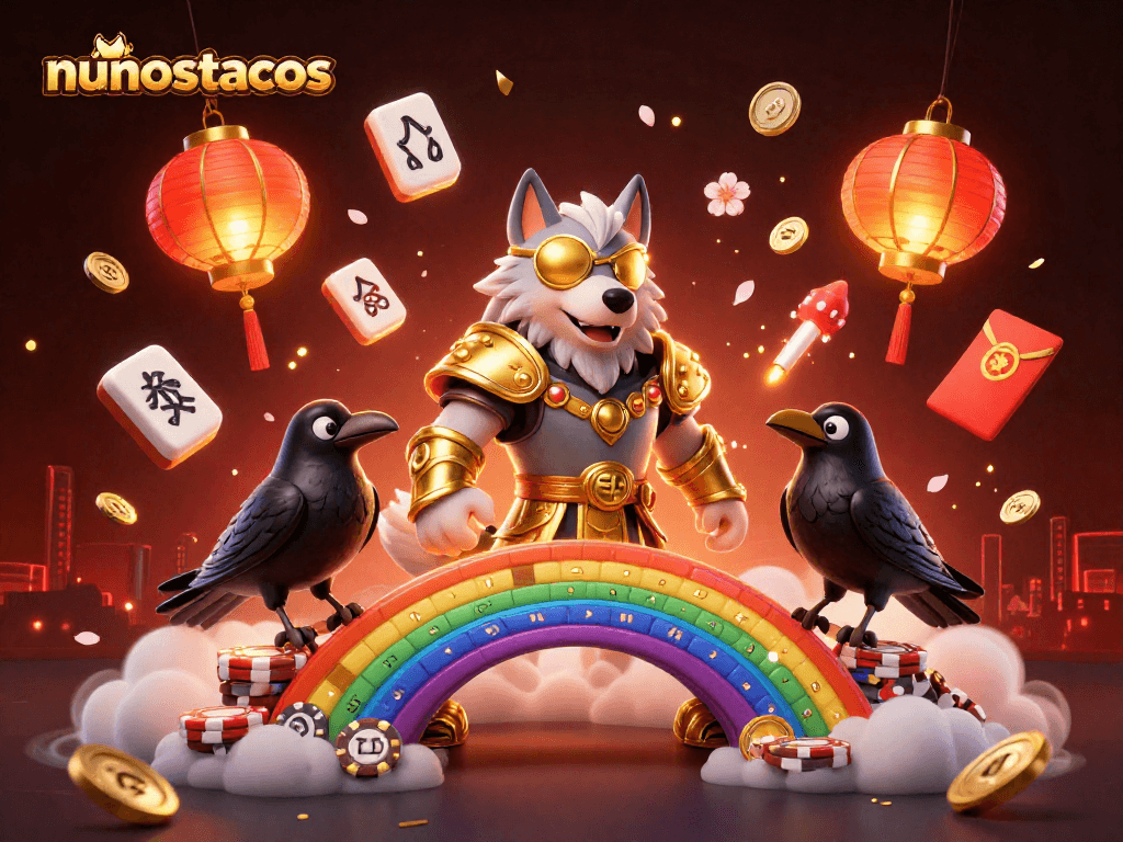 Play thrilling games at nunostacos, featuring an exciting 3D casino scene filled with dynamic symbols.