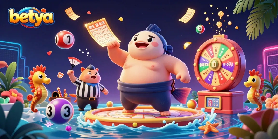 Engage with betya's thrilling casino games featuring a lively underwater lottery scene.