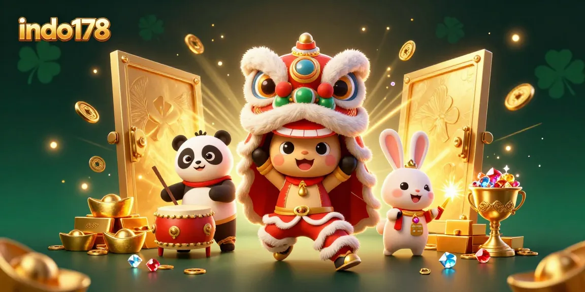 Spin and win at indo178 with vibrant playful characters and shimmering treasures amidst unforgettable casino excitement.