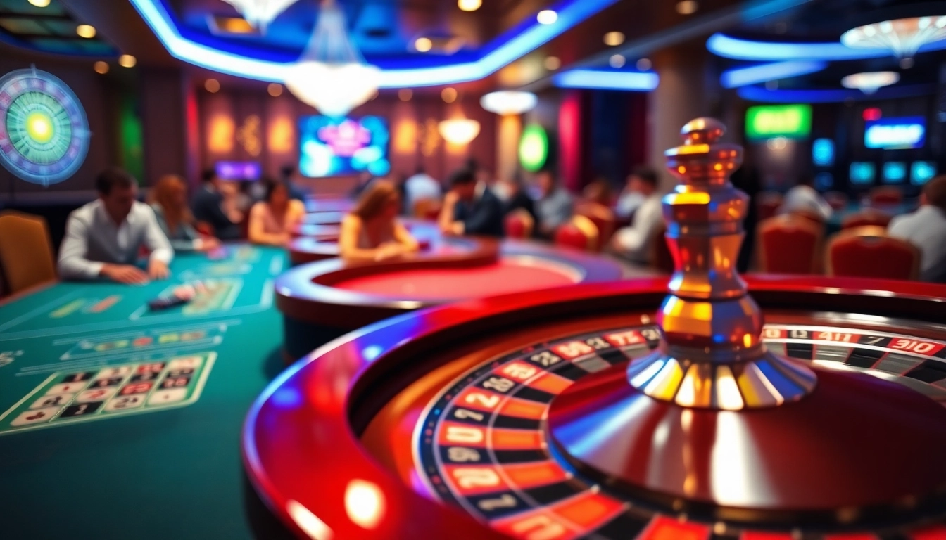 Sabobet yang menggambarkan suasana kasino dengan meja roulette yang memikat.