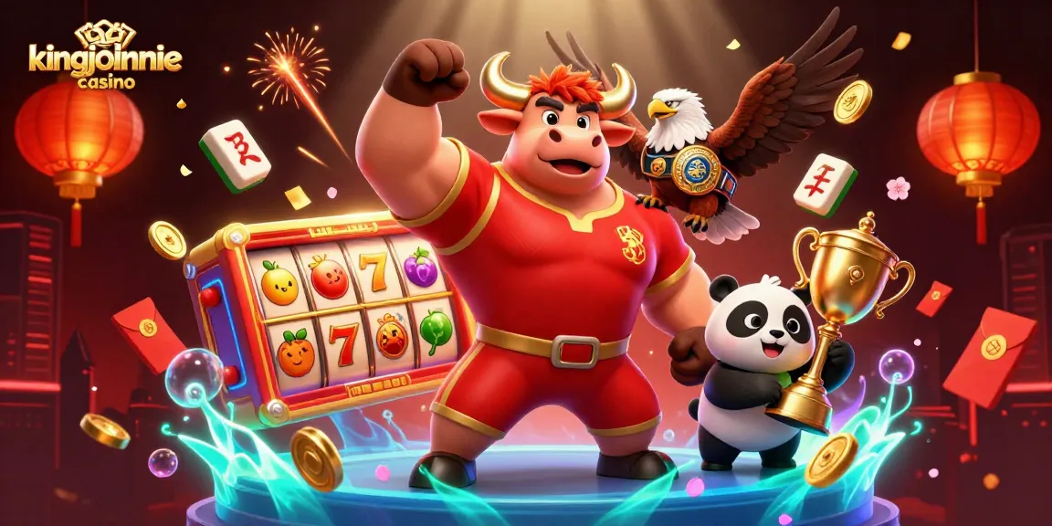 Experience the excitement of kingjohnnie casino with a vibrant 3D illustration showcasing rich gaming elements.