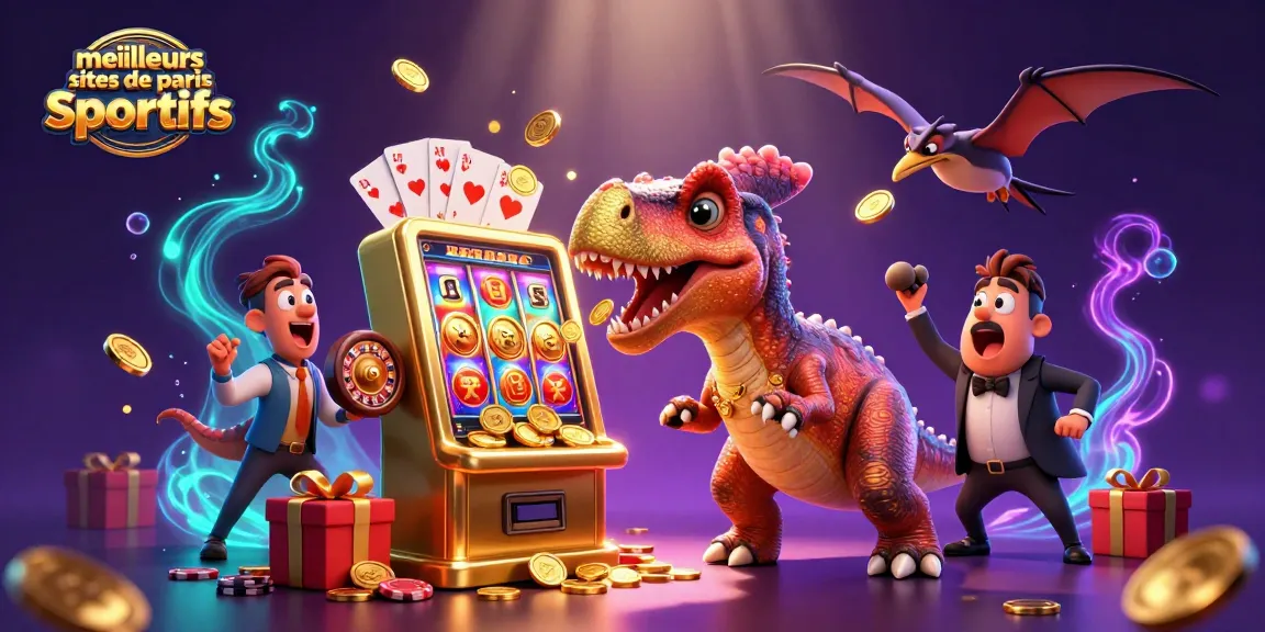 Découvrez les meilleurs sites de paris sportifs avec un pachycephalosaurus et un ankylo dans un casino animé.