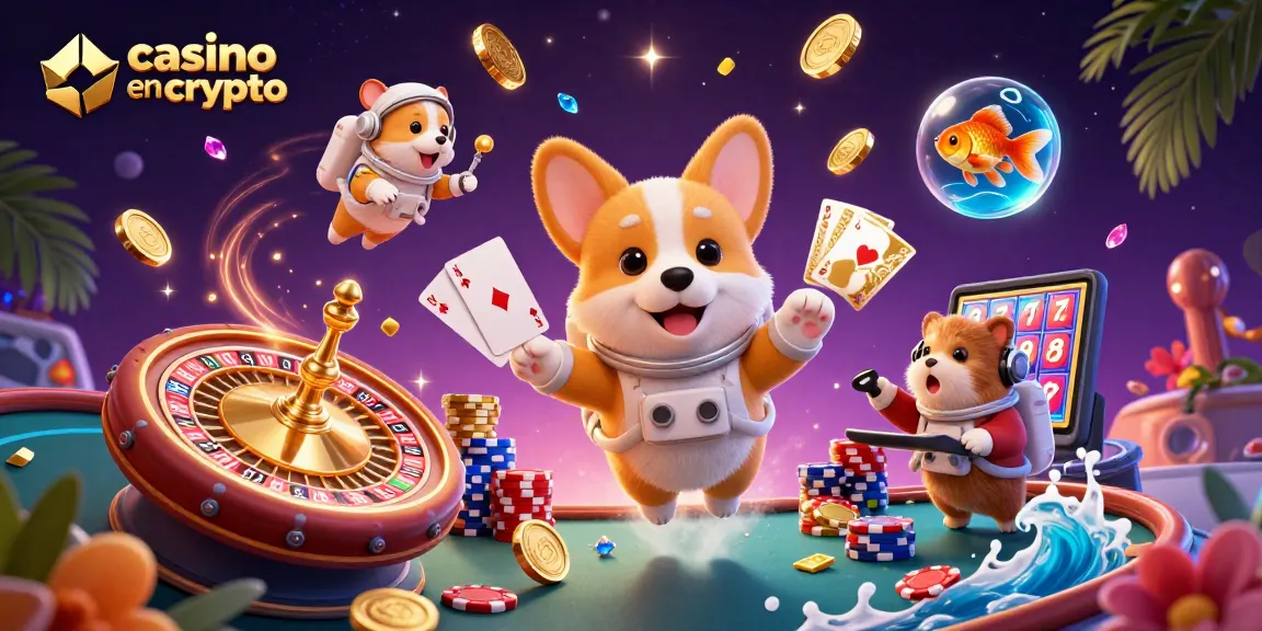 Jouez au casino en ligne crypto avec des personnages animés dans un univers dynamique et coloré.