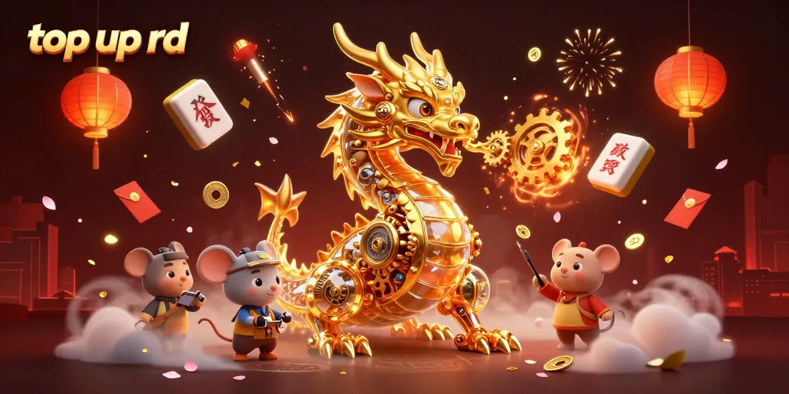 Top up rd: Ilustrasi kasino dengan naga emas dan elemen permainan menarik