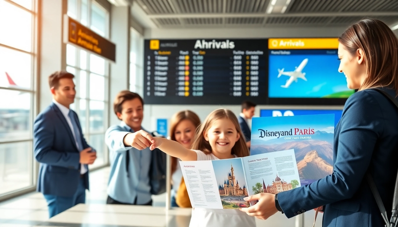 Planning your transportation from disneyland paris to airport in a vibrant airport environment.