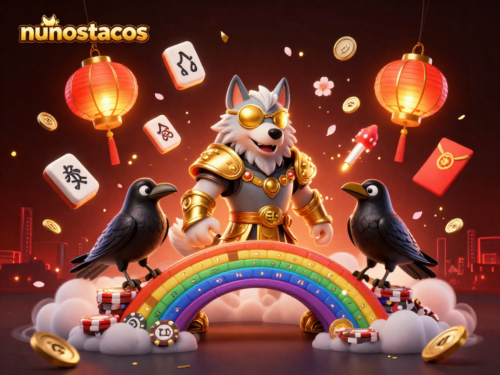Play thrilling games at nunostacos, featuring an exciting 3D casino scene filled with dynamic symbols.