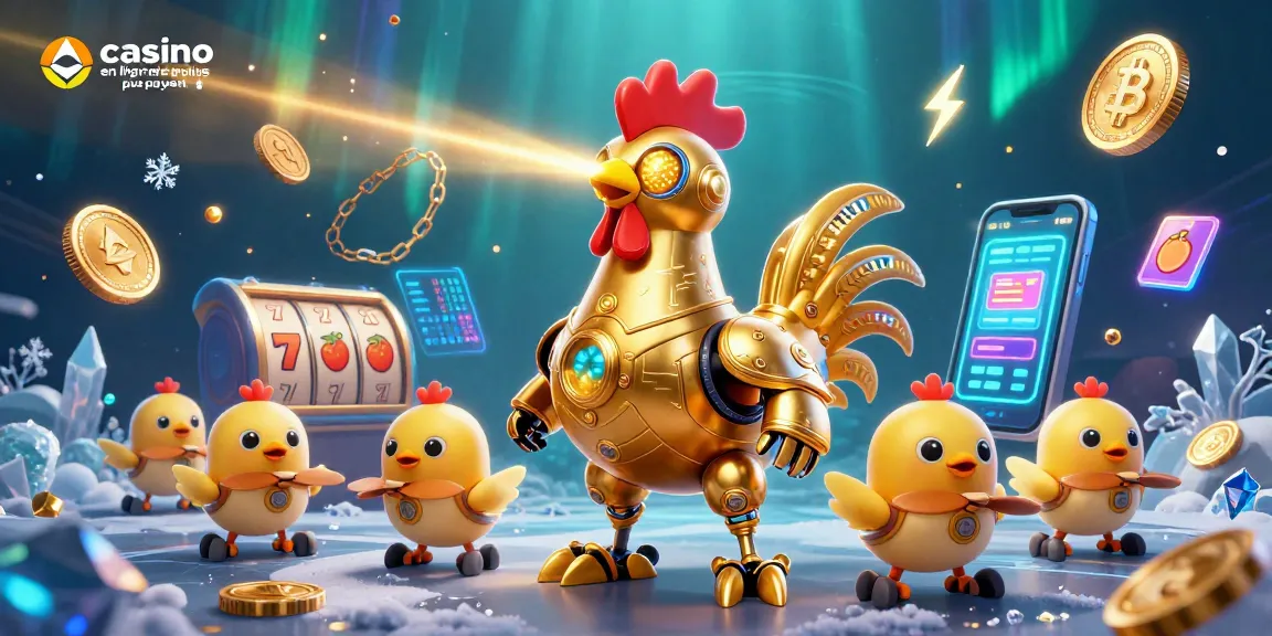 Art numérique représentant un jeu captivant au casino en ligne le plus payant avec des éléments de machines à sous et de crypto-monnaies.