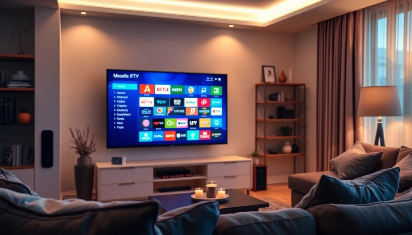 Experience a seamless free iptv trial with a vibrant streaming setup at home.