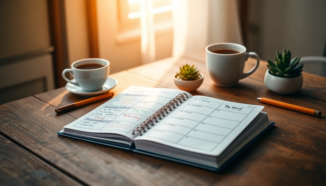 Get Your Free Planner Preview with an inviting planner setup on a rustic desk.