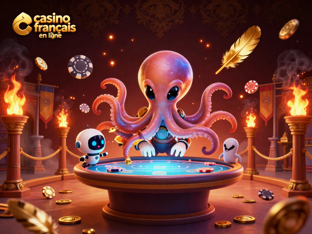 Le jeu de poker intergalactique avec le casino français en ligne, où un poulpe alien manie habilement les cartes.