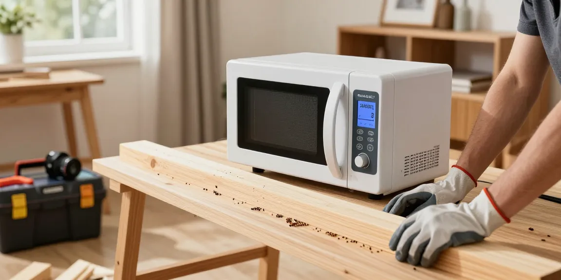 SHASHEL® microwave equipment effectively eliminating wood-boring insects during treatment in a warm home setting.