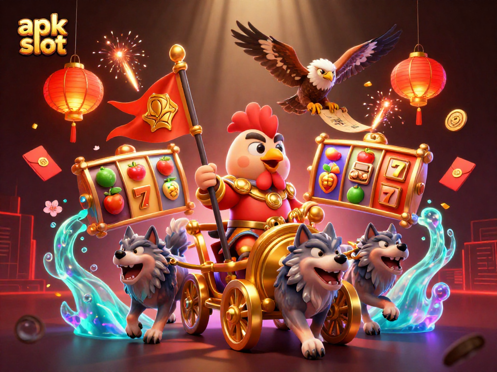 Menangkan jackpot dengan apk slot melalui ilustrasi kasino yang epik dan berwarna-warni.