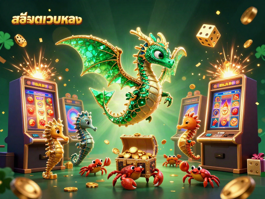 Experience the thrill of สล็อตเว็บตรง gaming with a vibrant 3D illustration featuring dynamic characters and jackpots.