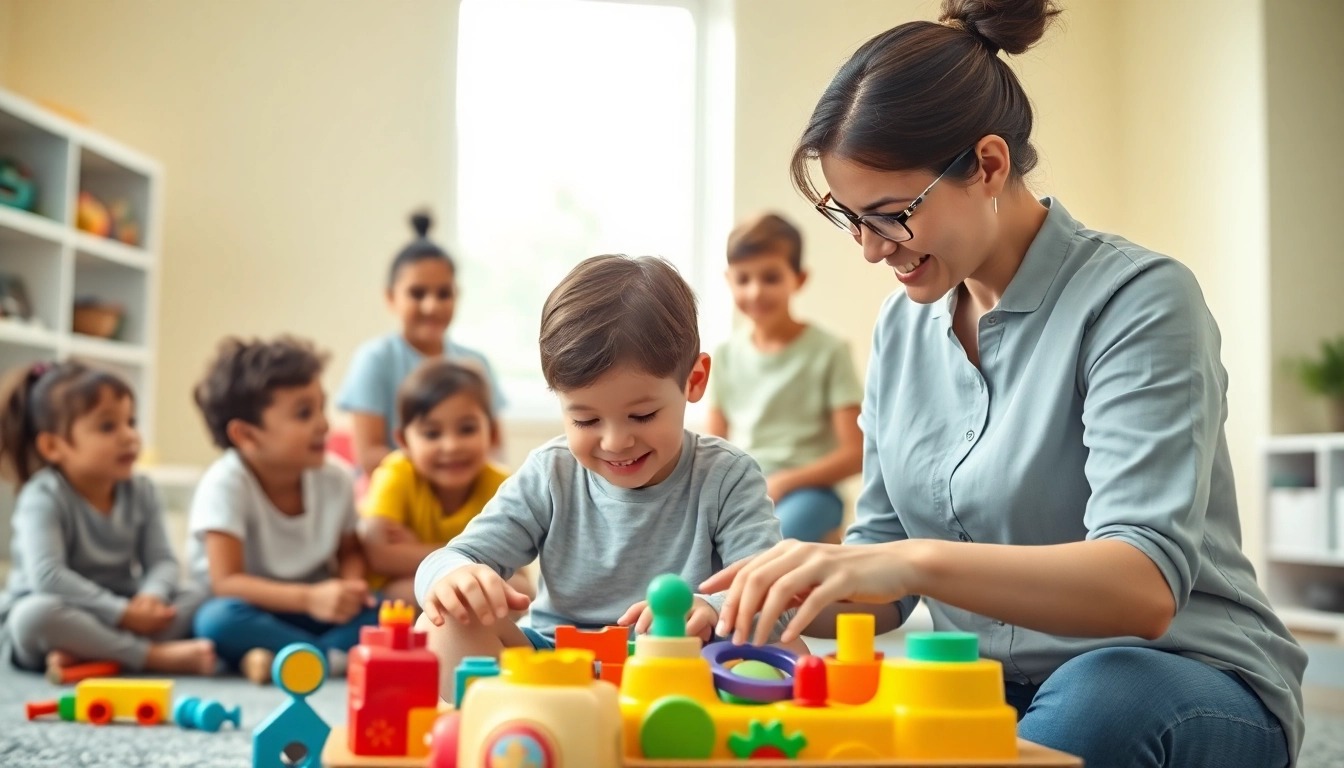 Engaging ABA therapy in Novi session with children and therapists actively participating.