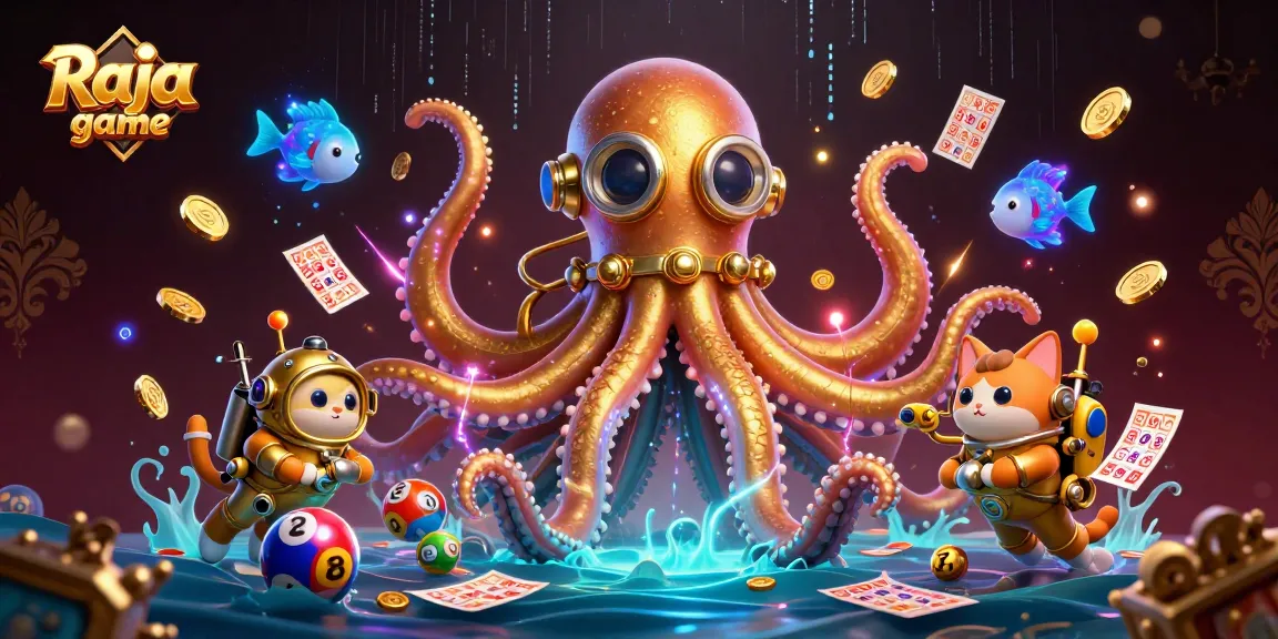 Engage in thrilling predictions and win with Raja game lottery, featuring colorful elements and a dynamic underwater scene.