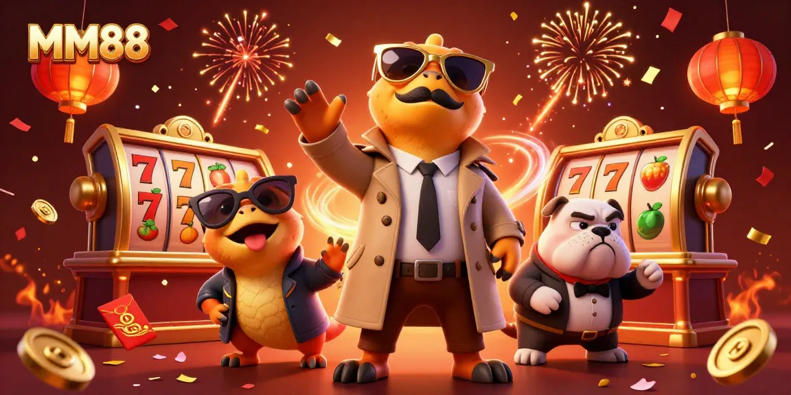 Experience MM88 at a vibrant casino scene with raptors amusingly disguised, evoking laughter.