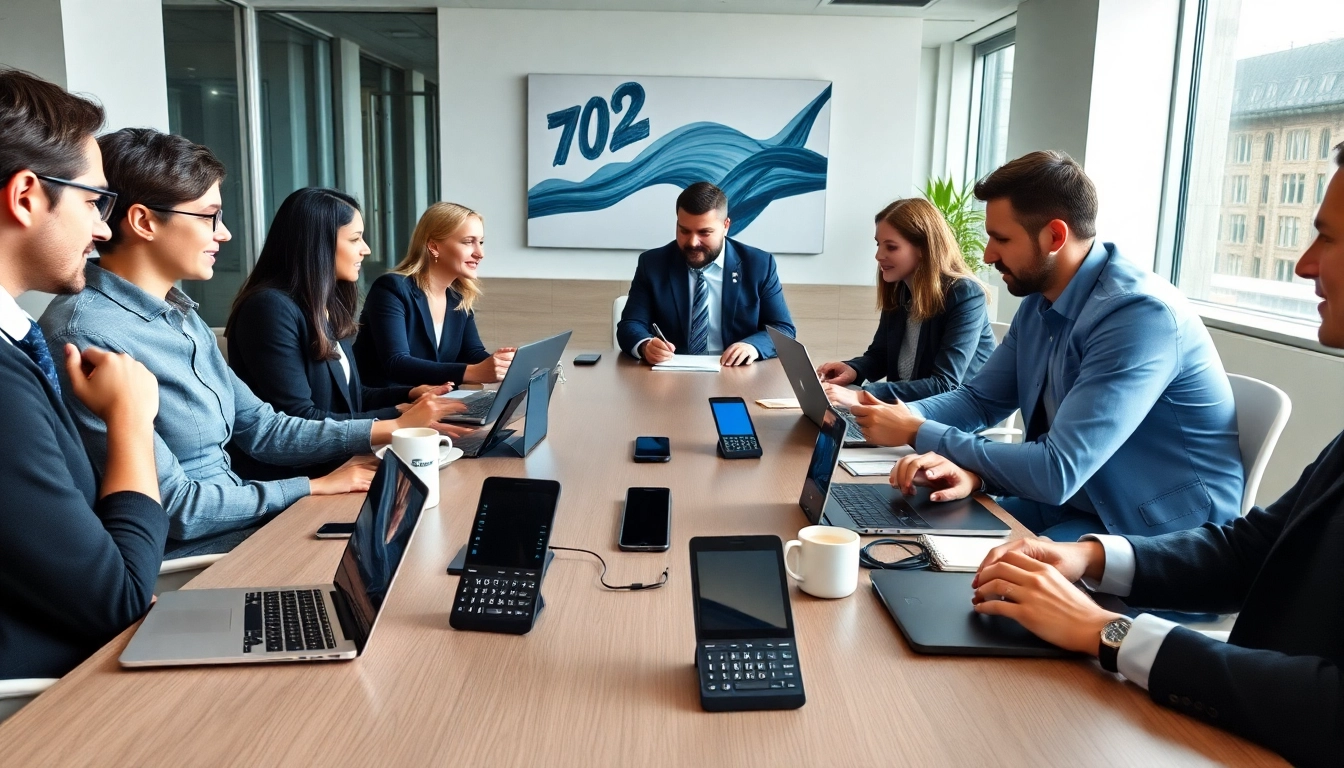 Explore o2 business contract phones in a professional office environment with engaged business professionals.