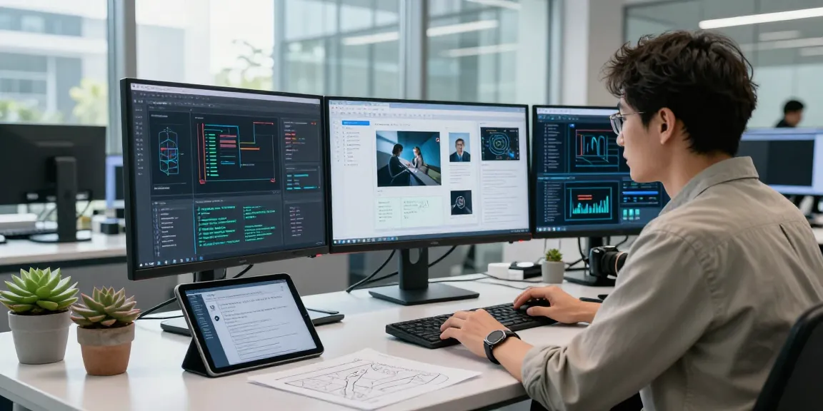 AI Image Detection analysis in a modern tech lab with vibrant atmosphere.