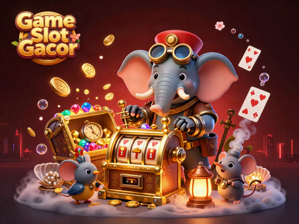 Mainan slot Gacor dikelilingi karakter unik dan harta karun kasino yang menarik.