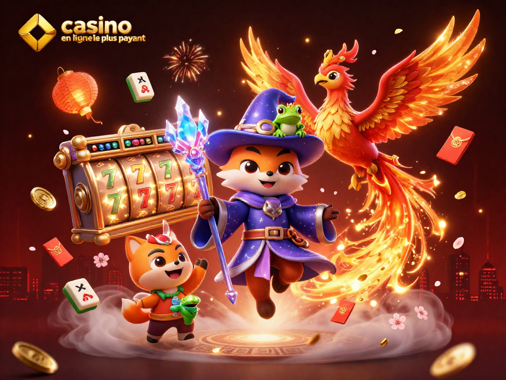 Visualisez le casino en ligne le plus payant avec un renard sorcier et des éléments de jeux captivants.