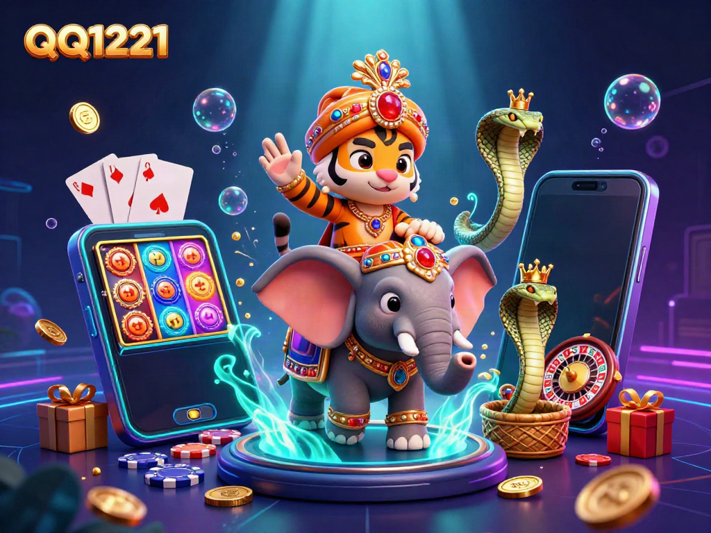 Experience thrilling gameplay with QQ1221, showcasing vibrant casino characters and dynamic game elements.
