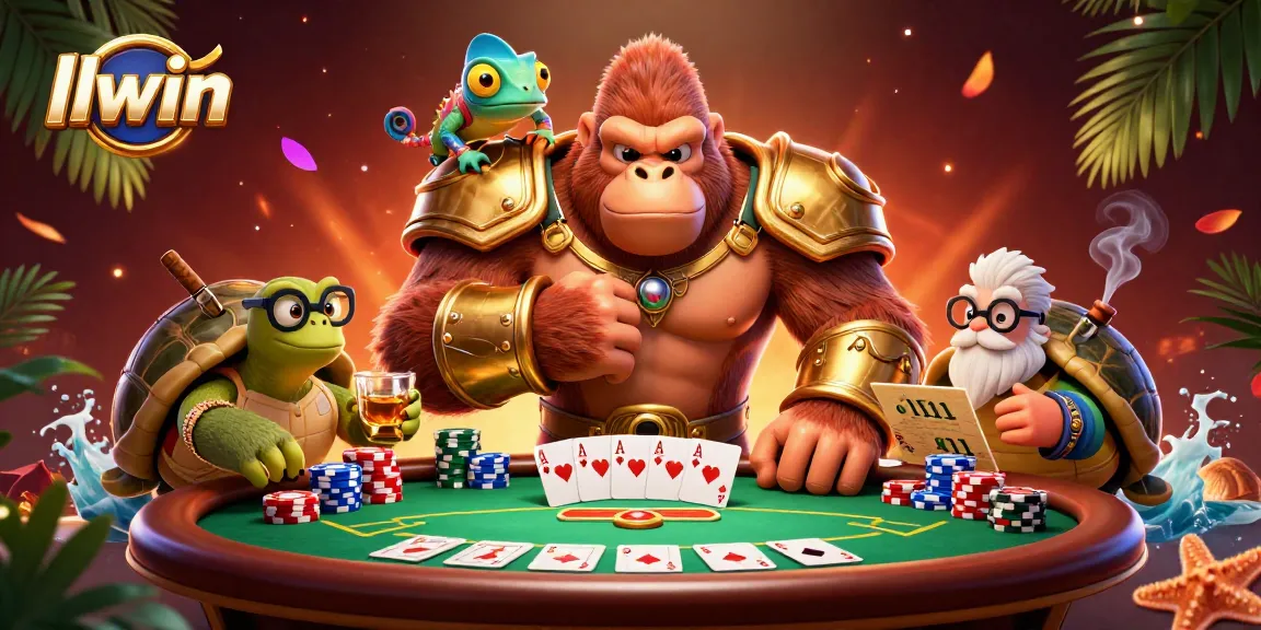 Experience thrilling poker action with llwin's captivating 3D casino scene featuring engaging characters.